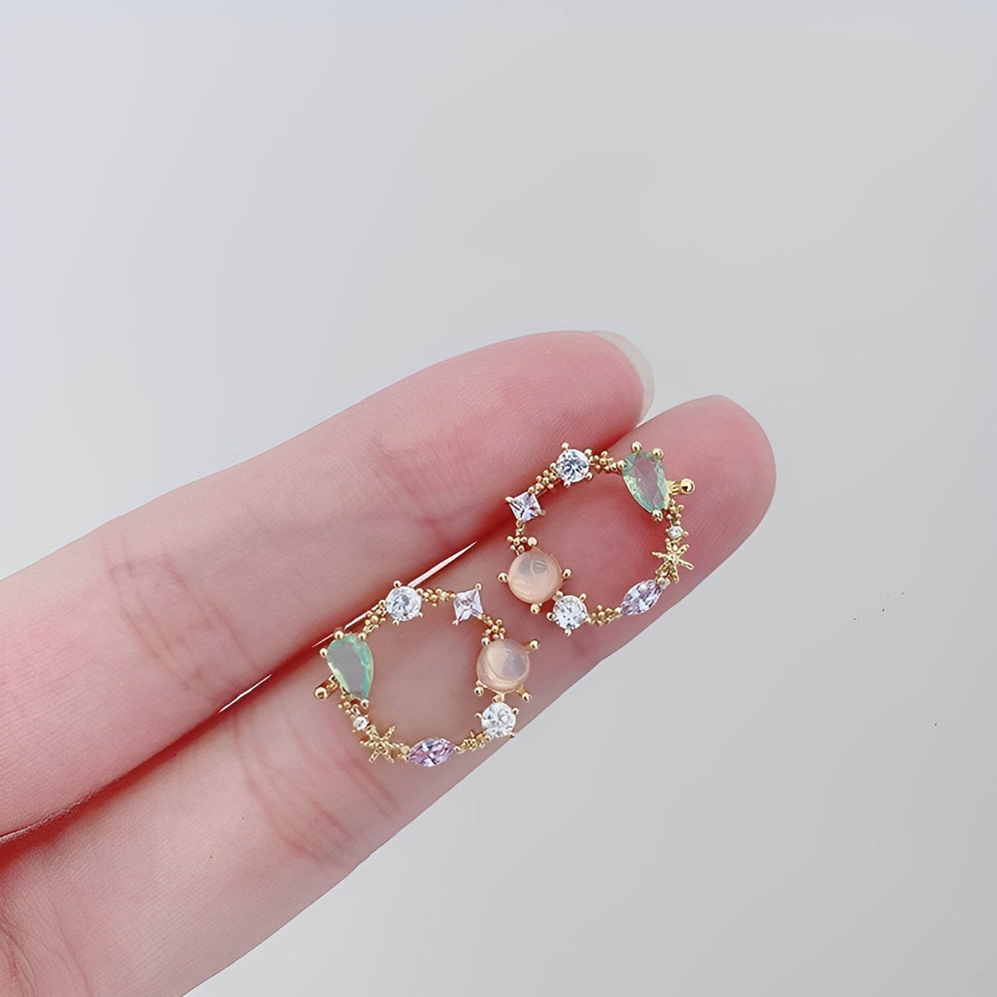 Florina – Boucles d'oreilles Fleur en Cristal et Or Rose