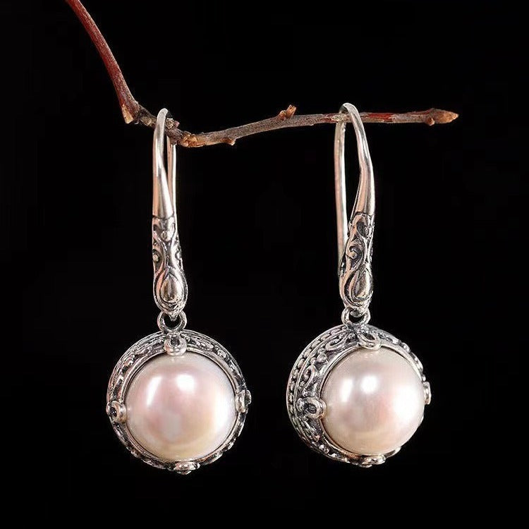 Rosalie – Boucles d'oreilles en argent et perles
