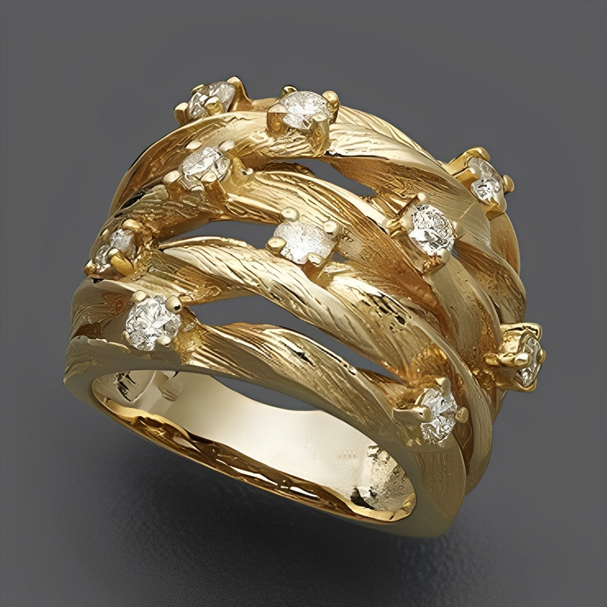 Marisse – Bague dorée de style vintage avec éclat subtil