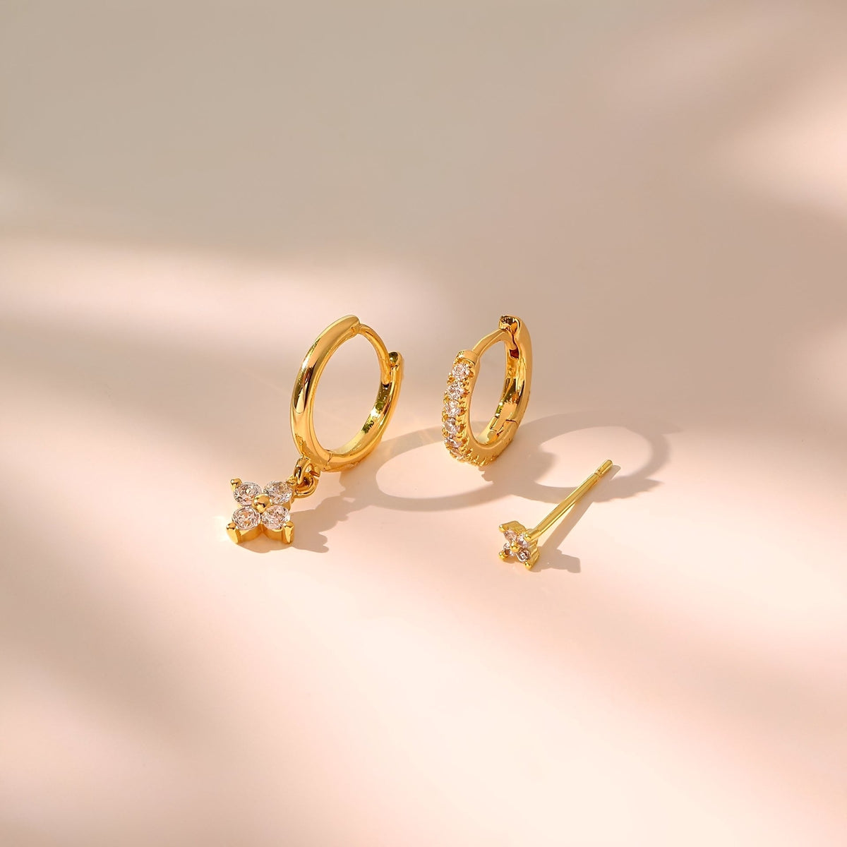 Selena – Ensemble de boucles d'oreilles avec clip et zirconias