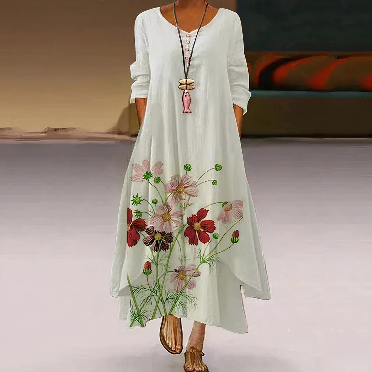 Kalin - Robe chic avec ourlet asymétrique pour femmes