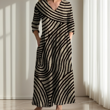 Evelyn - Robe classique à rayures pour femmes