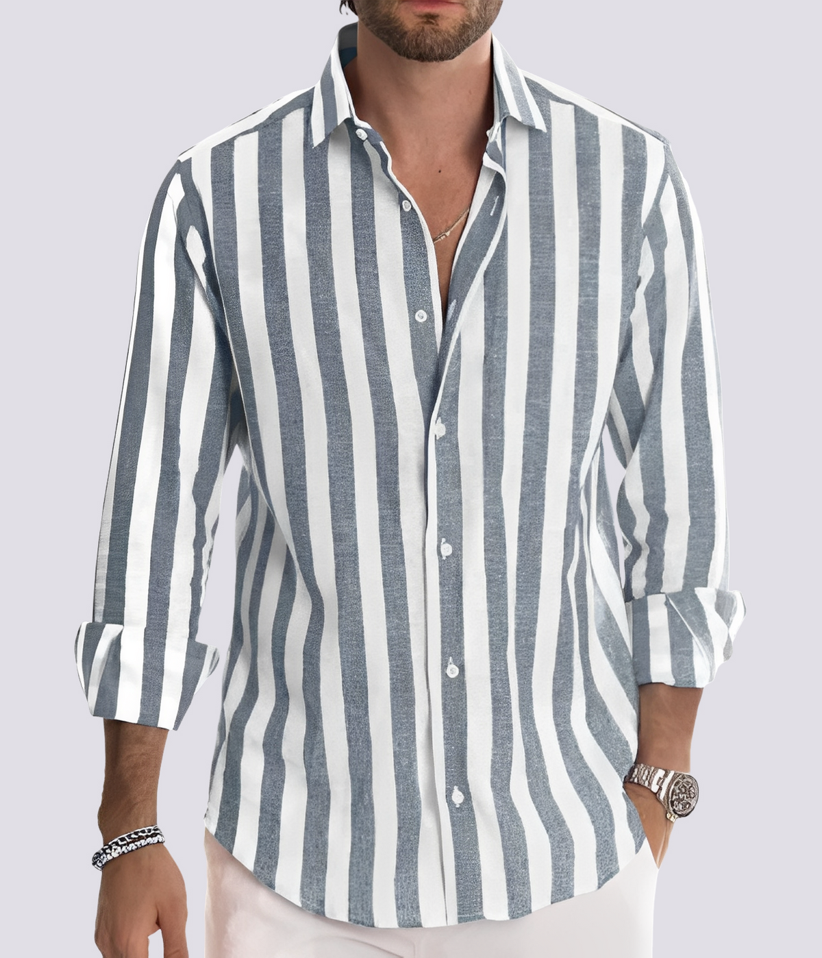 Herbert - Chemise à rayures décontractée pour hommes