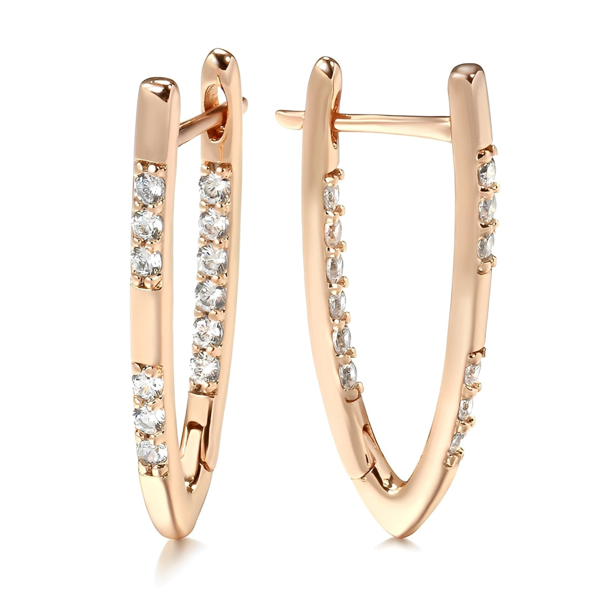 Cleah – Boucles d'oreilles élégantes en zircon doré