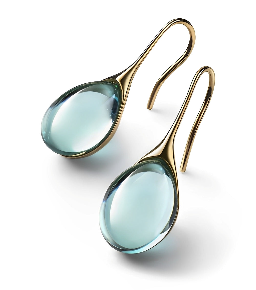 Karen – Boucles d'oreilles pendantes en cristal doré et argenté
