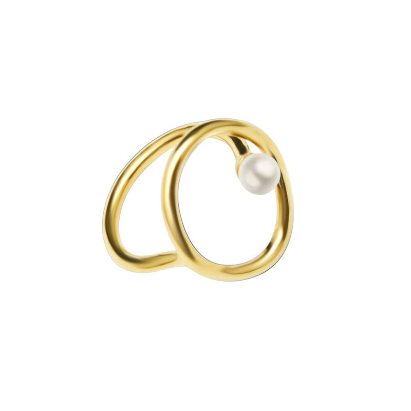 Rana – Bague en or avec perle d'eau douce ovale