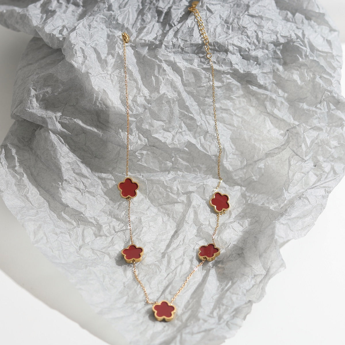 Elise – Ensemble de collier et bracelet Trèfle élégant