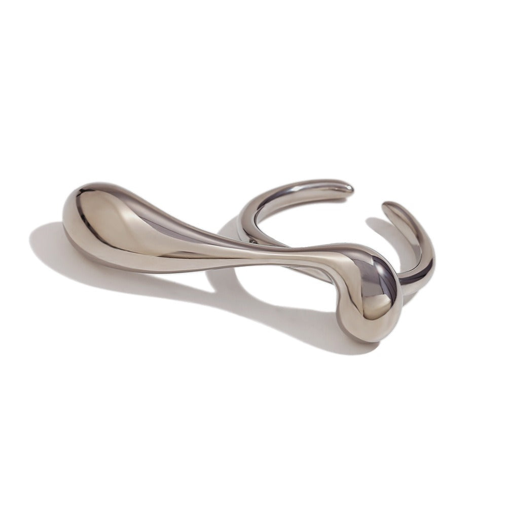 Holly – Bague Ouverte de Goutte d'Eau Irrégulière