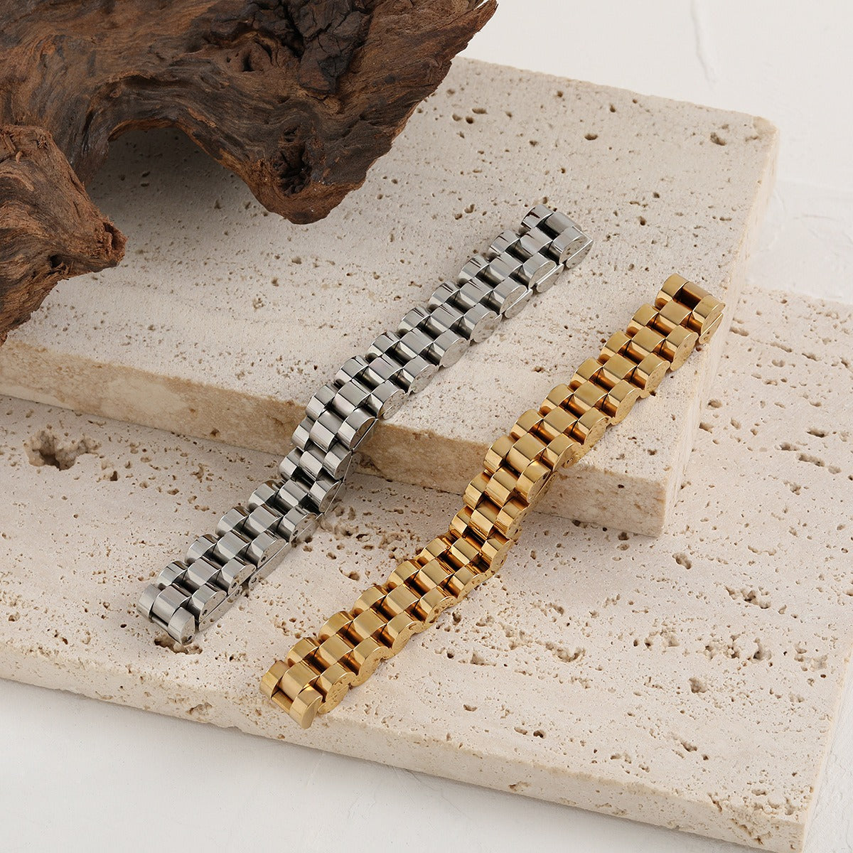 Bianca – Bracelet en chaîne cubaine style montre