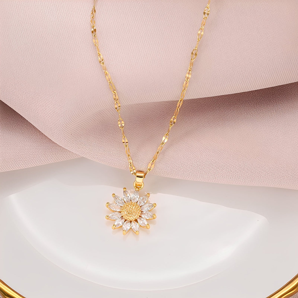 Manon – Collier tournesol brillant en or