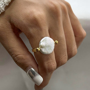 Sabby – Bague réversible en perle baroque