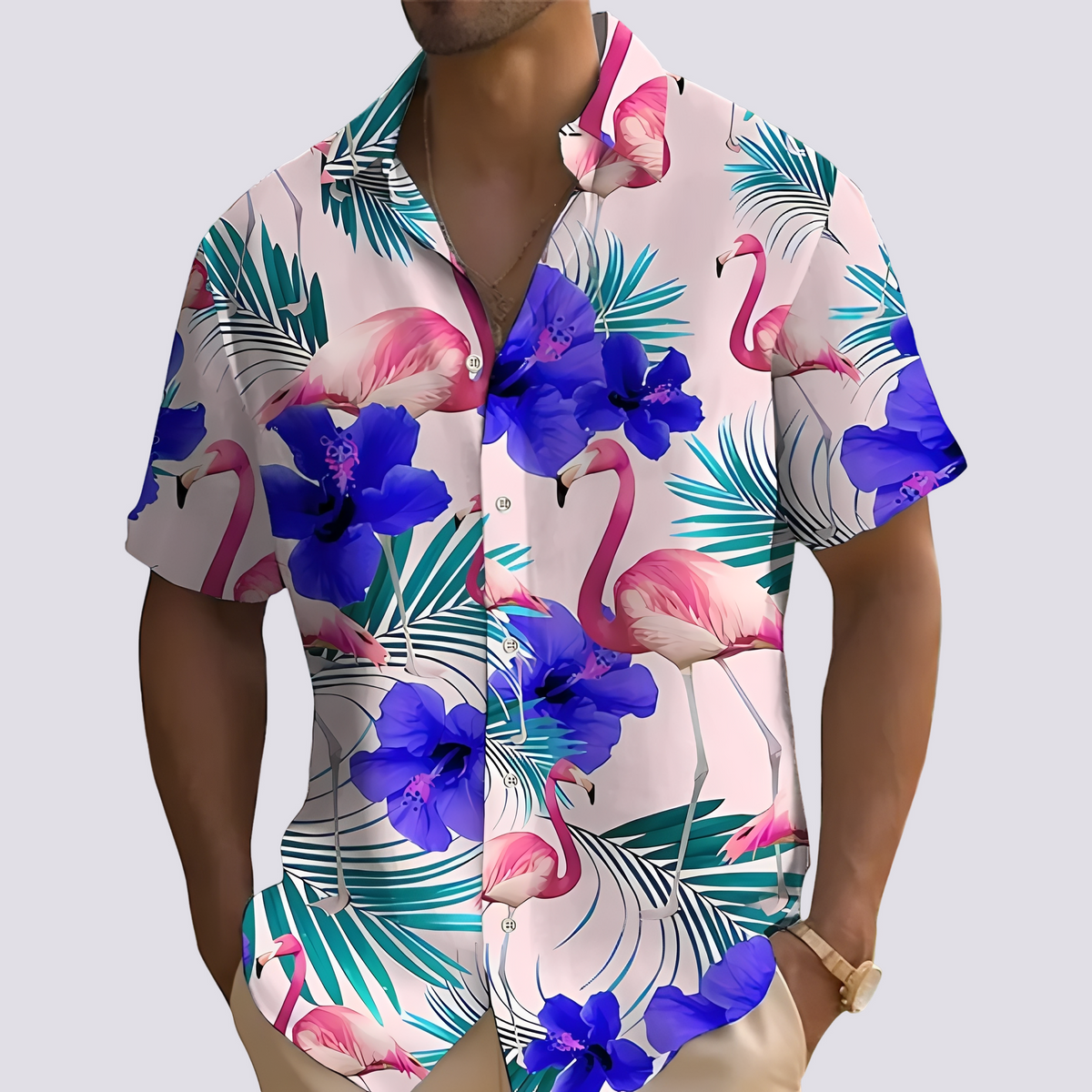 Philip - Chemise élégante avec motif hawaïen pour hommes