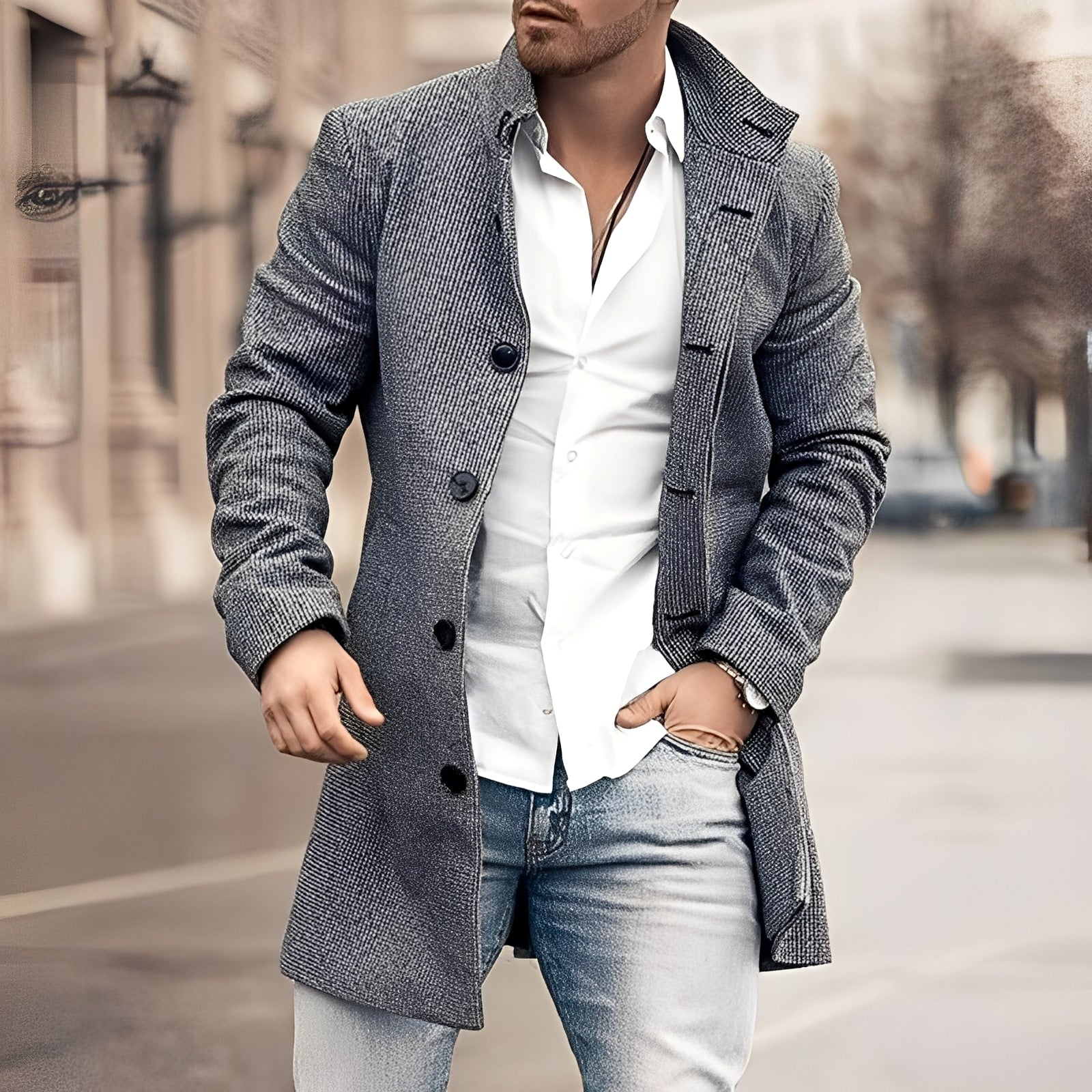 Guillaume - Manteau long classique pour homme