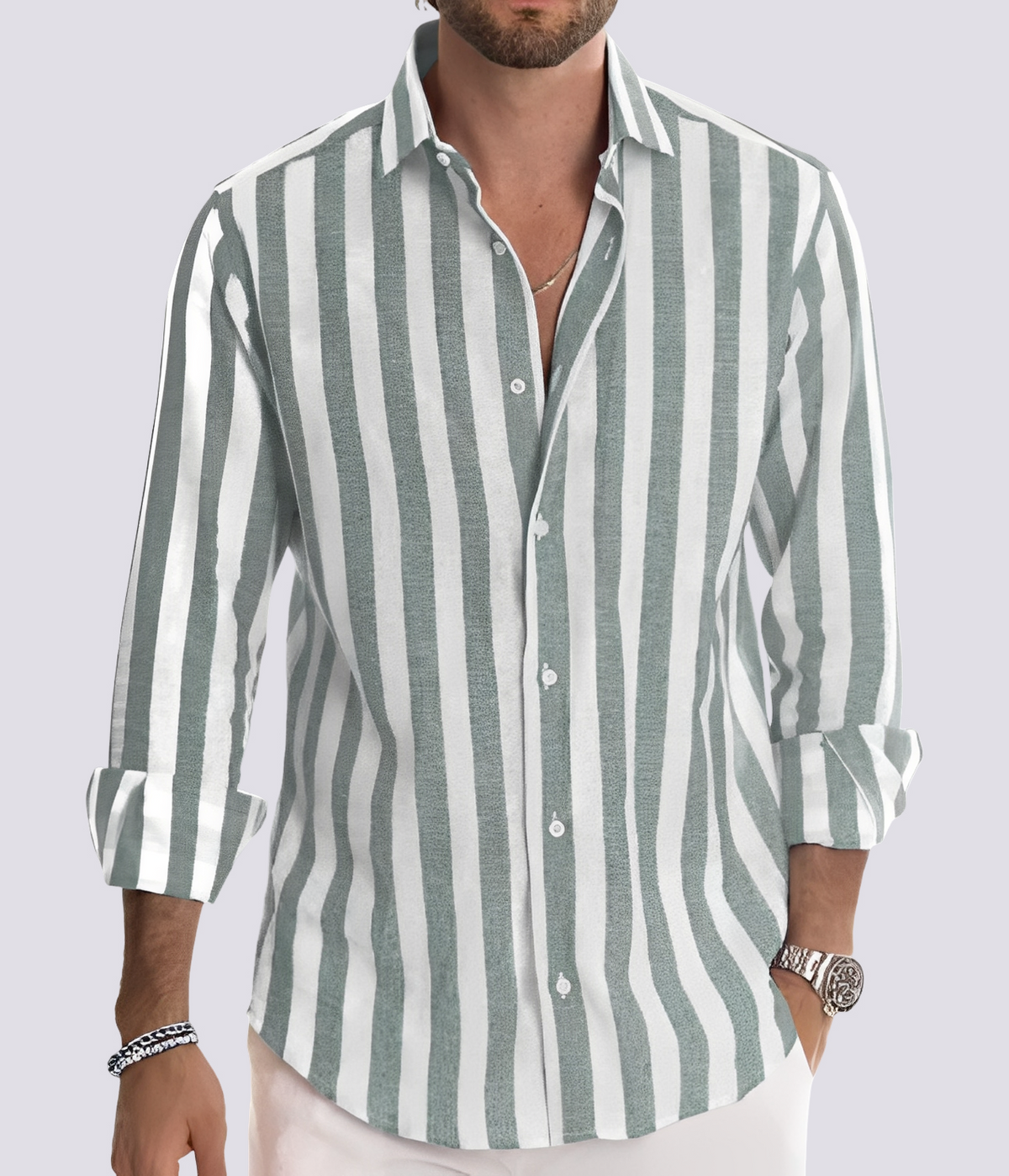 Herbert - Chemise à rayures décontractée pour hommes
