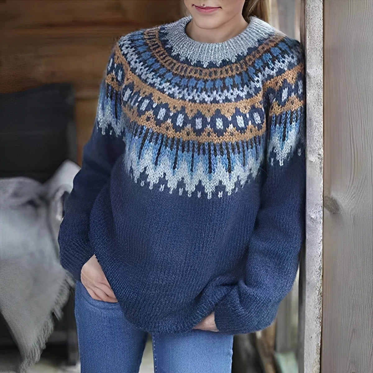 Holly - Pull en laine classique avec impression pour femmes
