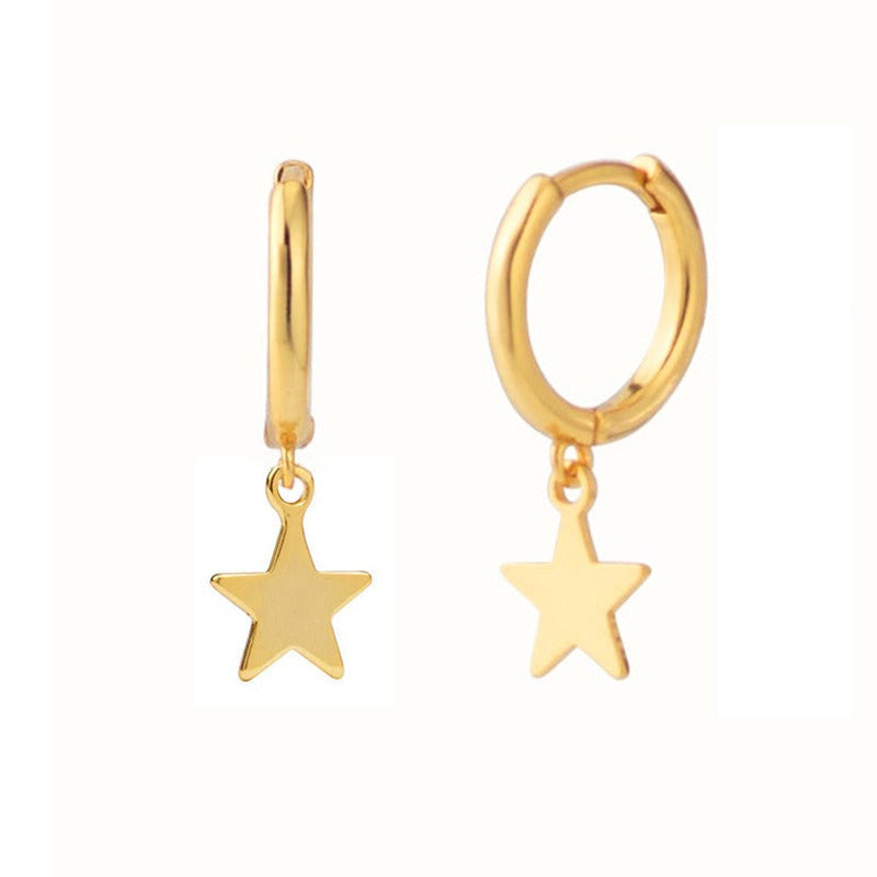 Stellia – Boucles d'oreilles étoile à cinq branches en or
