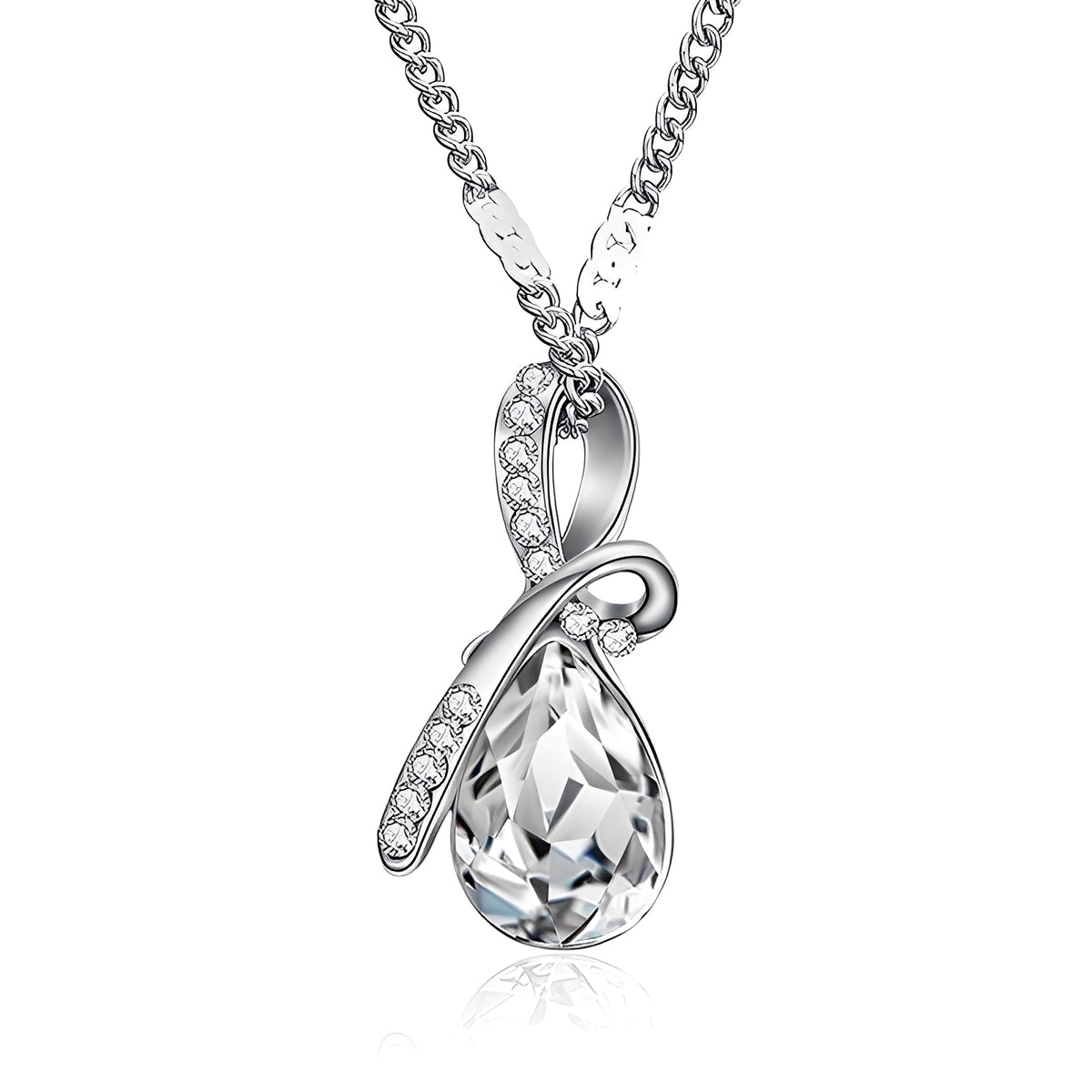 Pilar – Collier en cristal brillant en or blanc