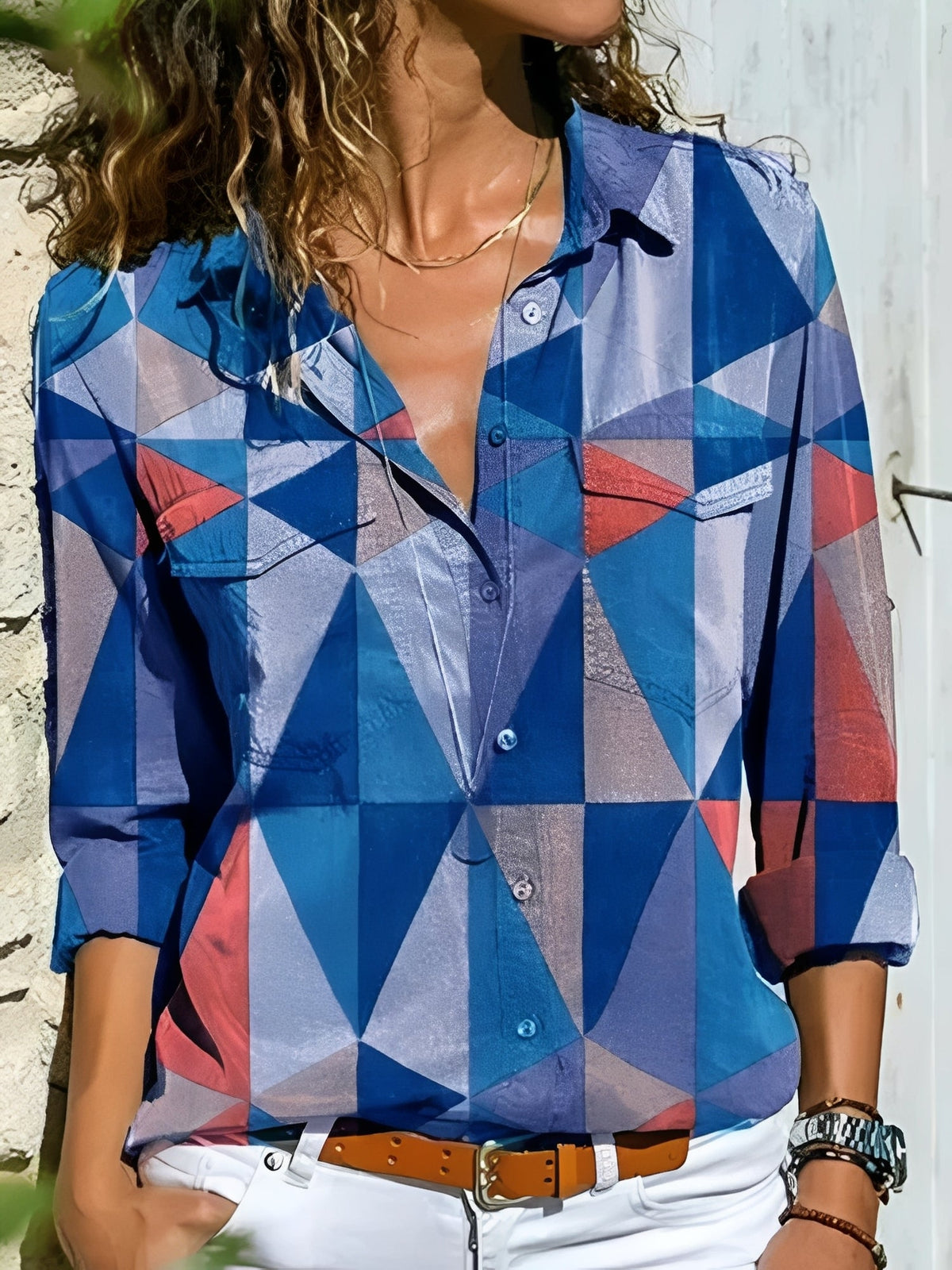 Kathleen - Chemisier chic avec une coupe originale pour femmes