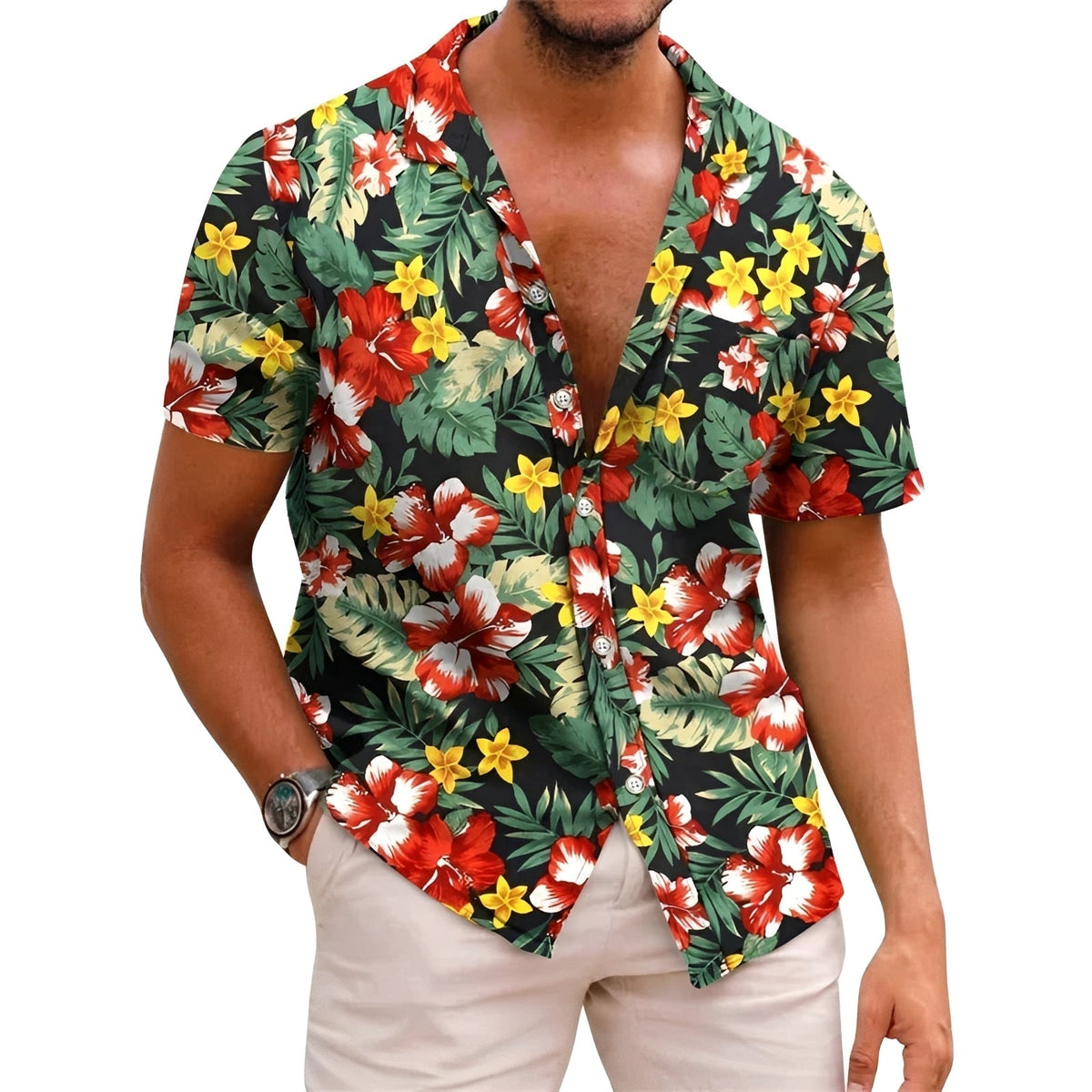 Harry - Chemise pour homme à motif tropical élégant