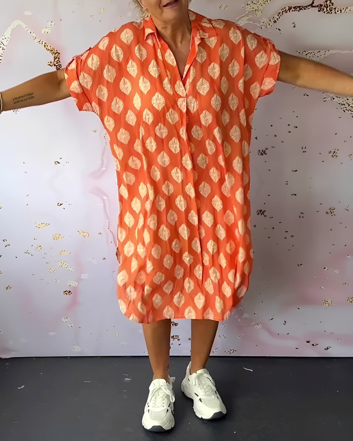 Kristina - Robe ample et élégante avec revers pour femmes