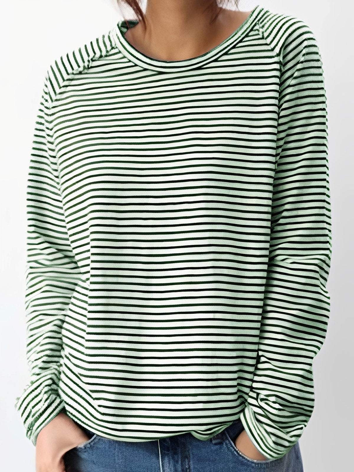 Hanna - Chemise décontractée à rayures et manches longues pour femmes
