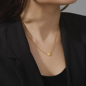 Cœur - Collier d'initiales en or