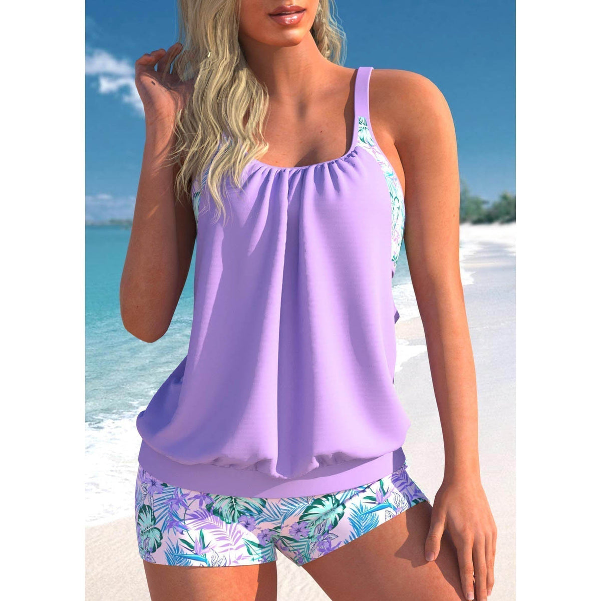 Béatrice - Maillot de bain tankini 2 pièces pour femme