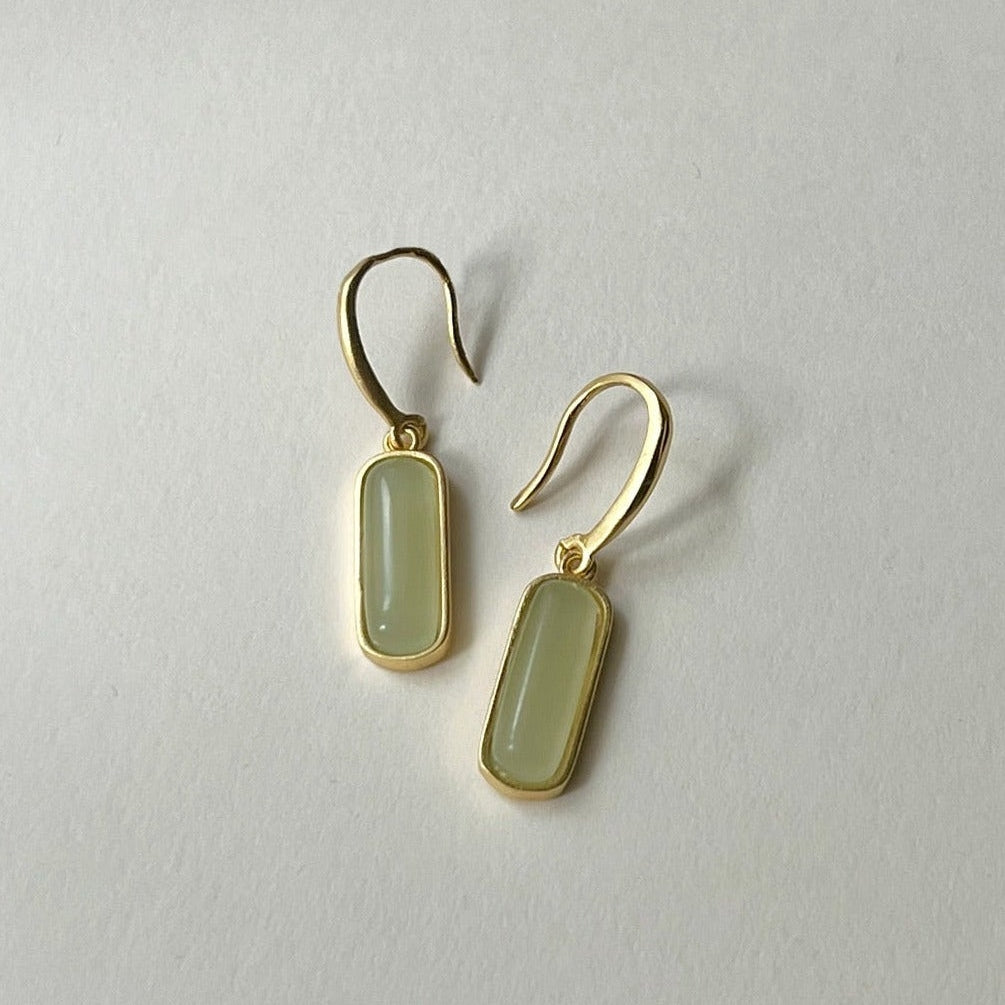 Fiona - Boucles d'oreilles pendantes en jade