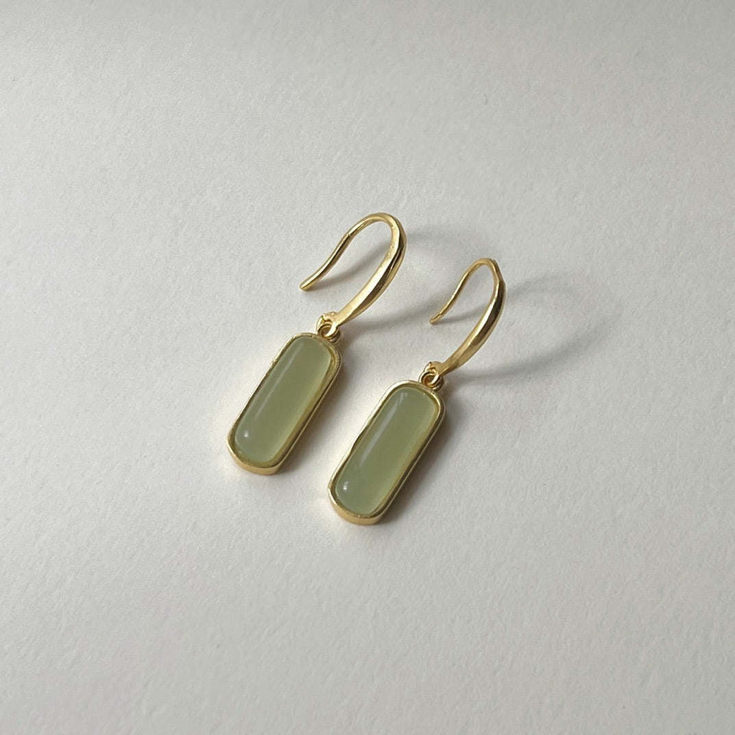 Fiona - Boucles d'oreilles pendantes en jade