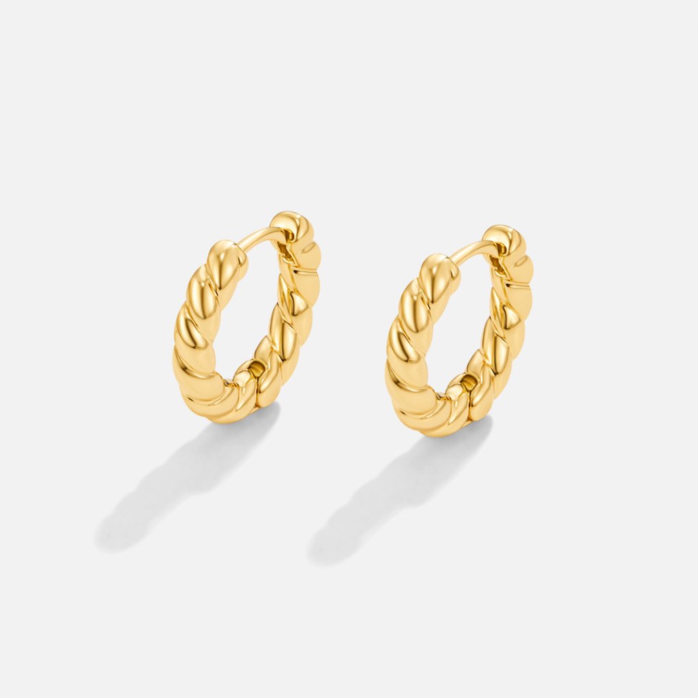 Orhyl – Boucles d'oreilles dorées torsadées