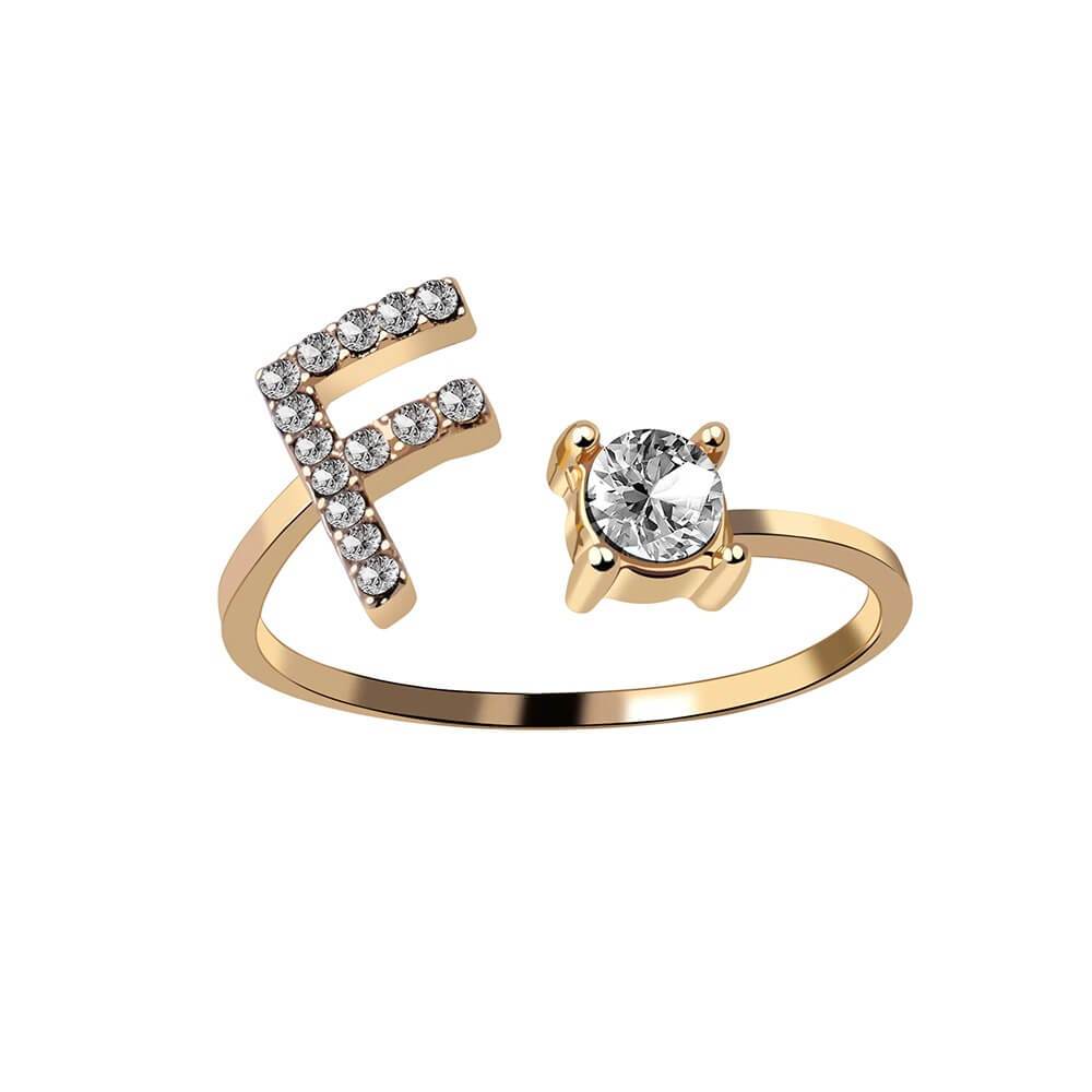 Nyla – Bague avec initiale et zirconias