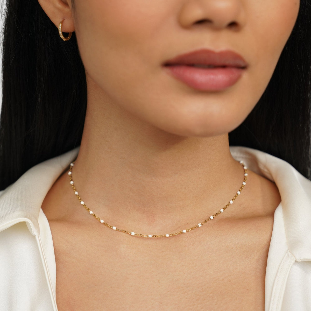 Mila – Collier avec perles blanches