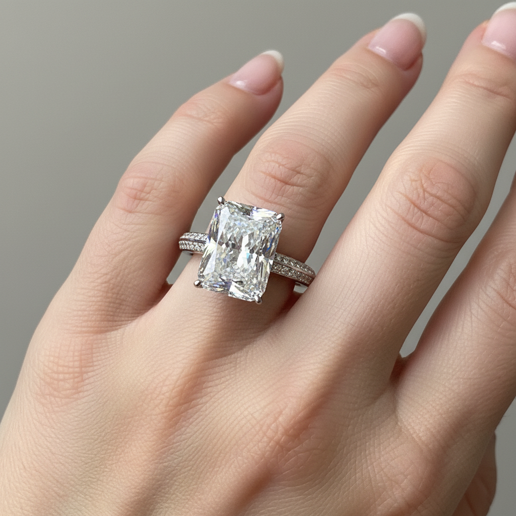 Jade – Bague avec zircon de grande taille