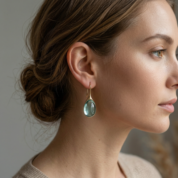 Leila – Boucles d'oreilles en goutte de cristal bicolore