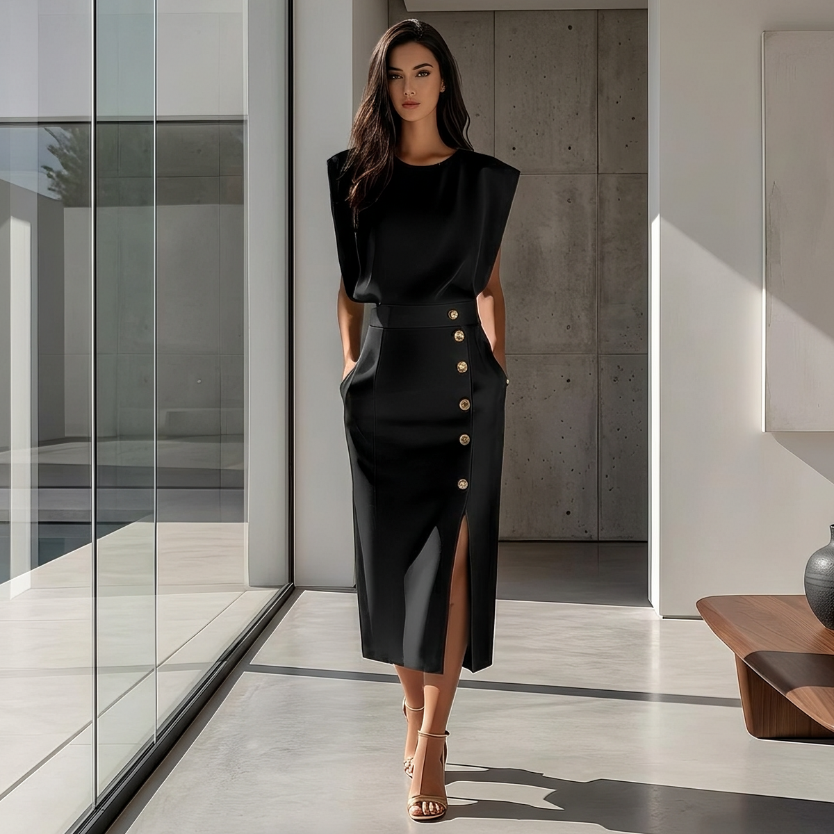 Daniela - Robe Midi Élégante avec Fente