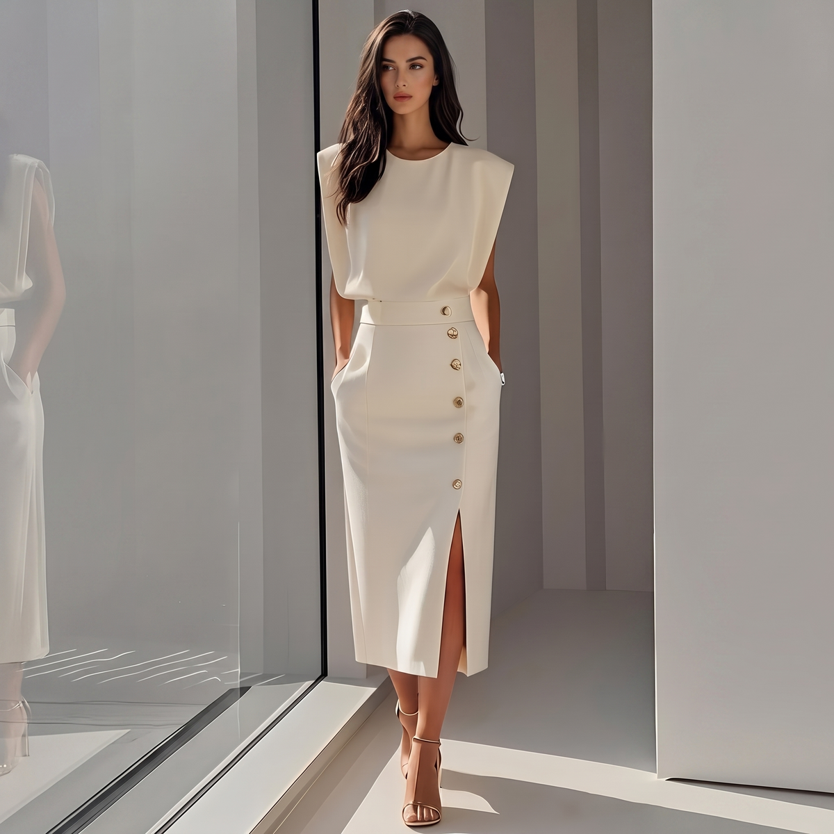 Daniela - Robe Midi Élégante avec Fente