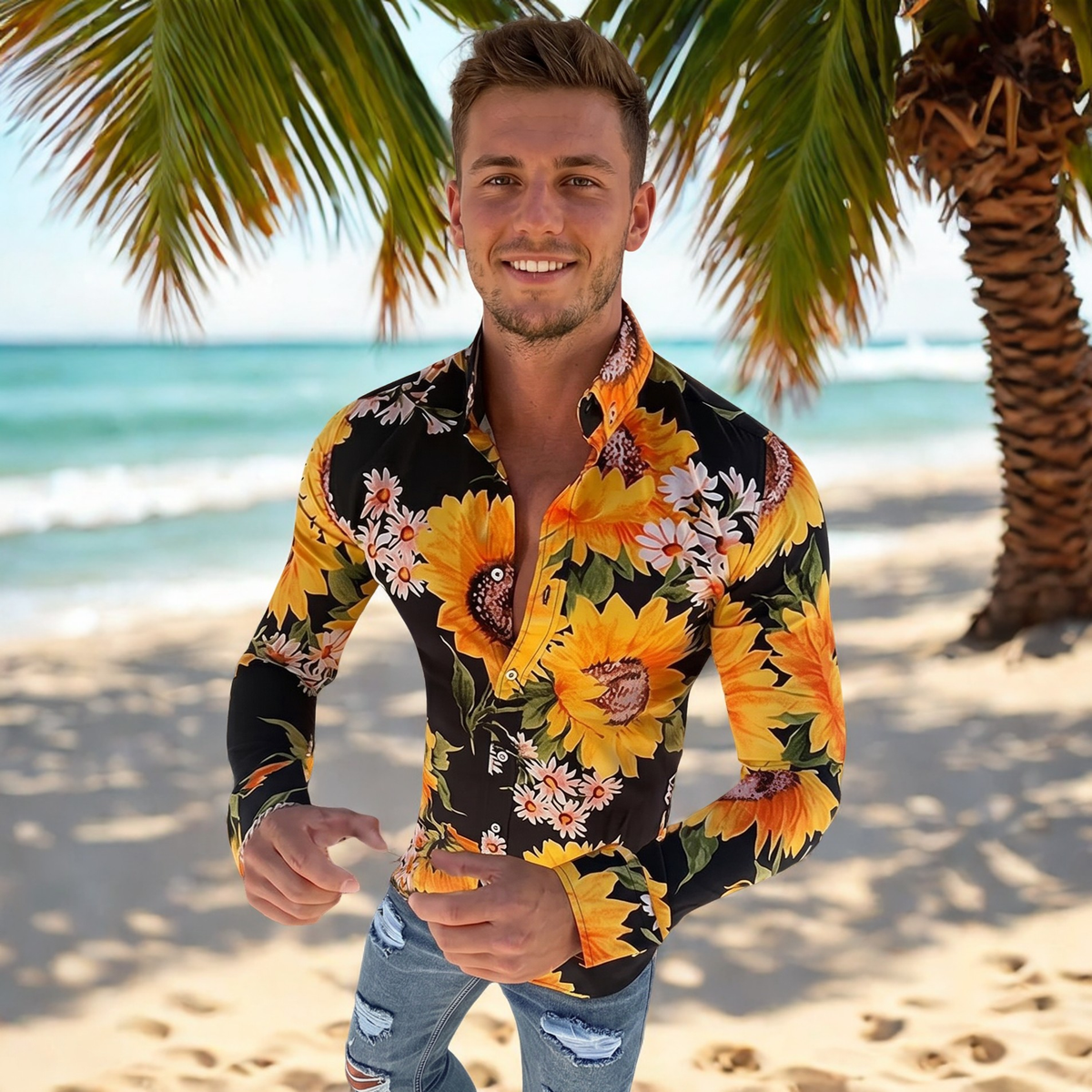 Denzel - Chemise Florale à Manches Longues