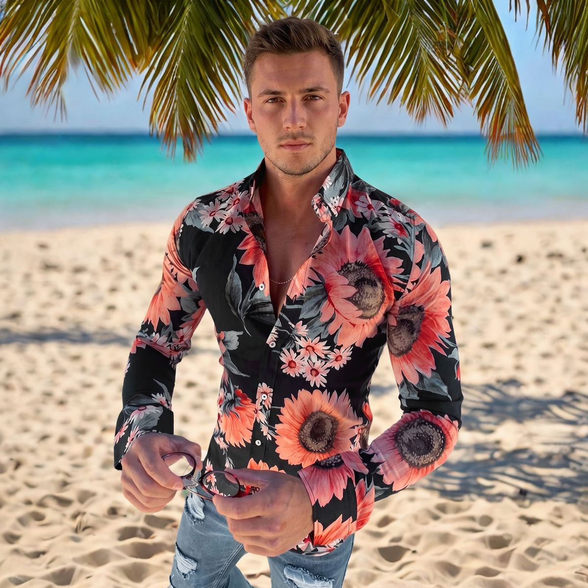 Denzel - Chemise Florale à Manches Longues
