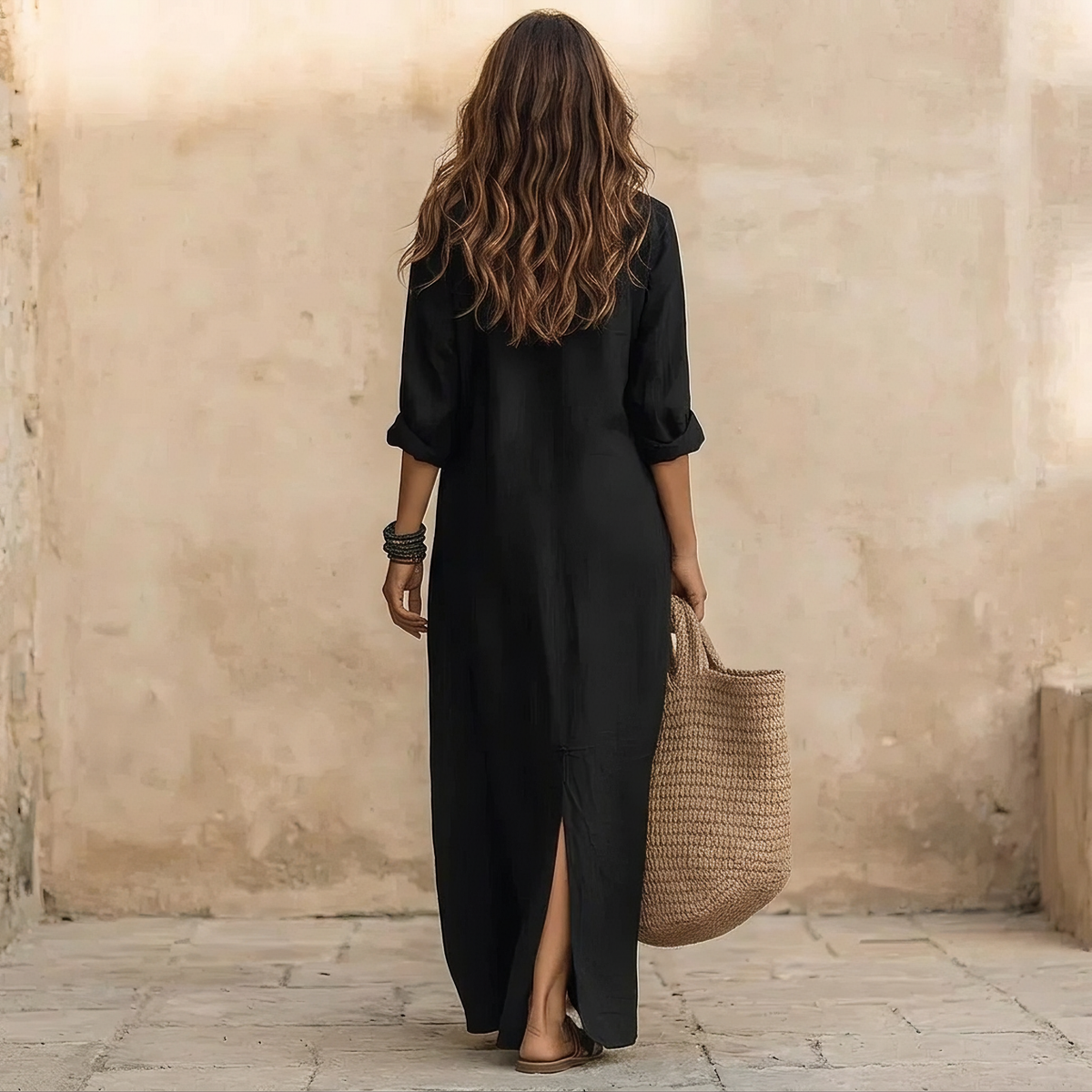 Reggie - Robe-Chemise Maxi Minimaliste