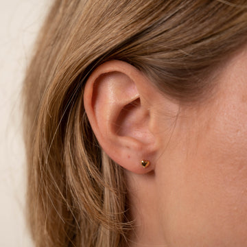 Eman - Boucles d'oreilles cœur dorées