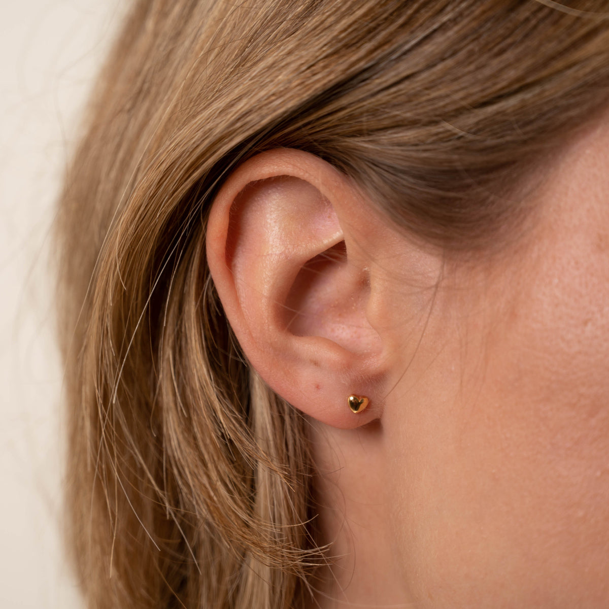 Eman - Boucles d'oreilles cœur dorées