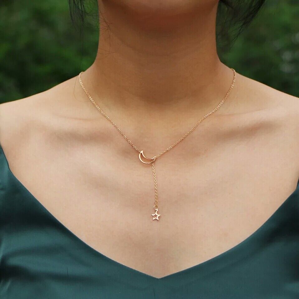 Lune et étoile - Collier style Lariat
