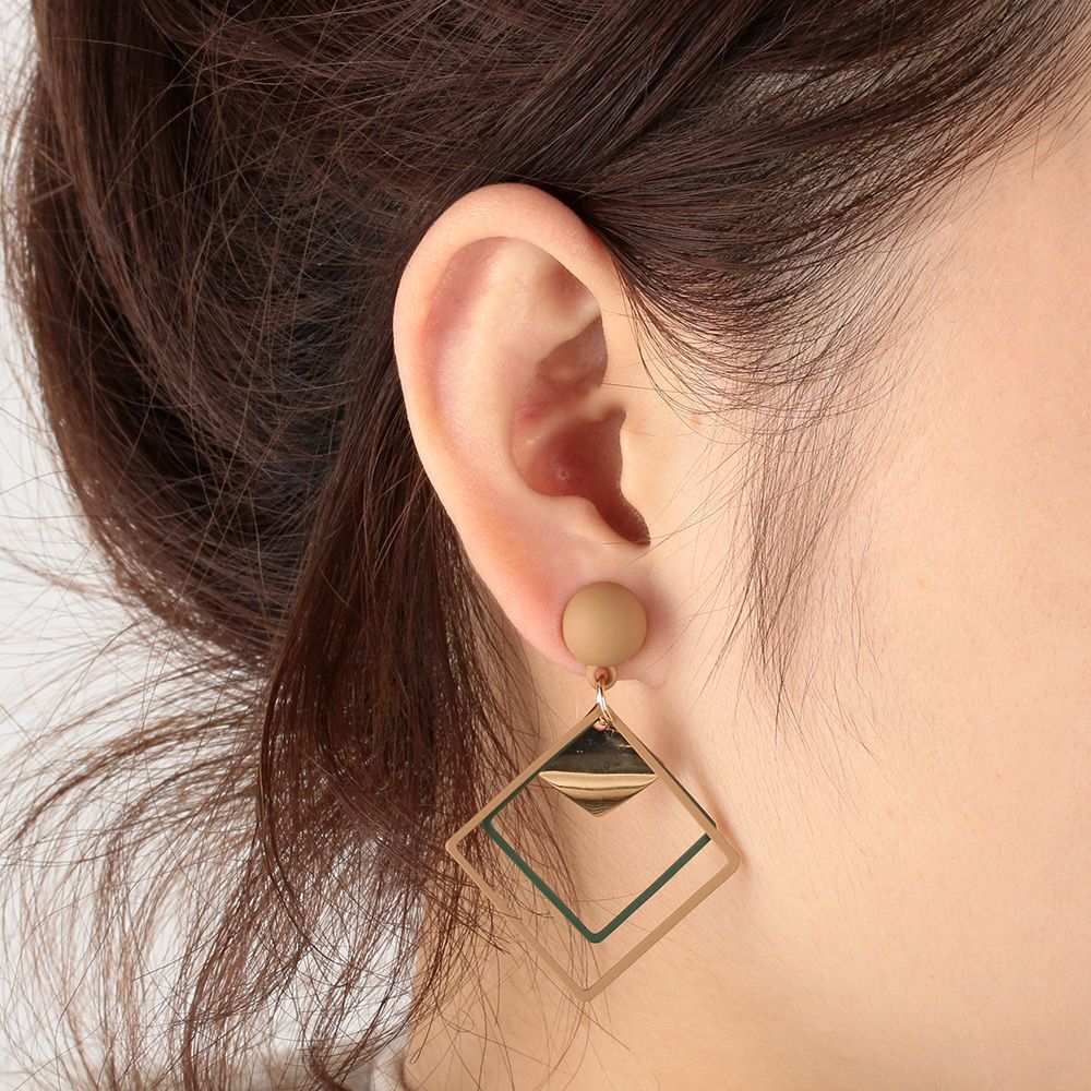 Boucles d'oreilles en goutte géométrique - Boucles d'oreilles carrées creuses