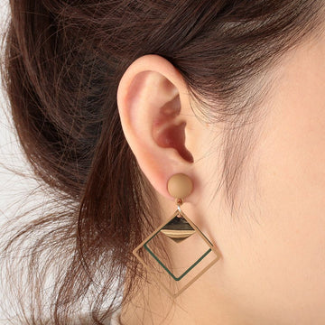 Boucles d'oreilles en goutte géométrique - Boucles d'oreilles carrées creuses