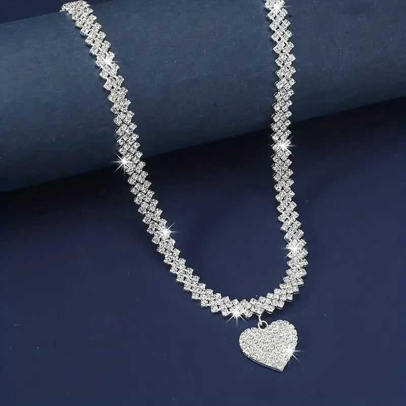 Incrustations de zircon - Collier de tennis double