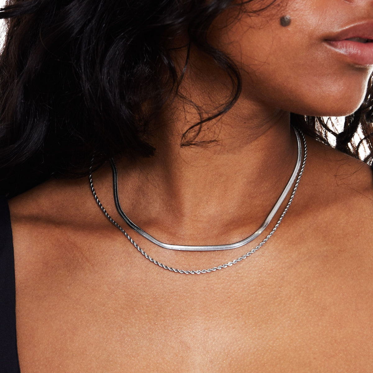 Ios – collier à double couche avec revêtement en or