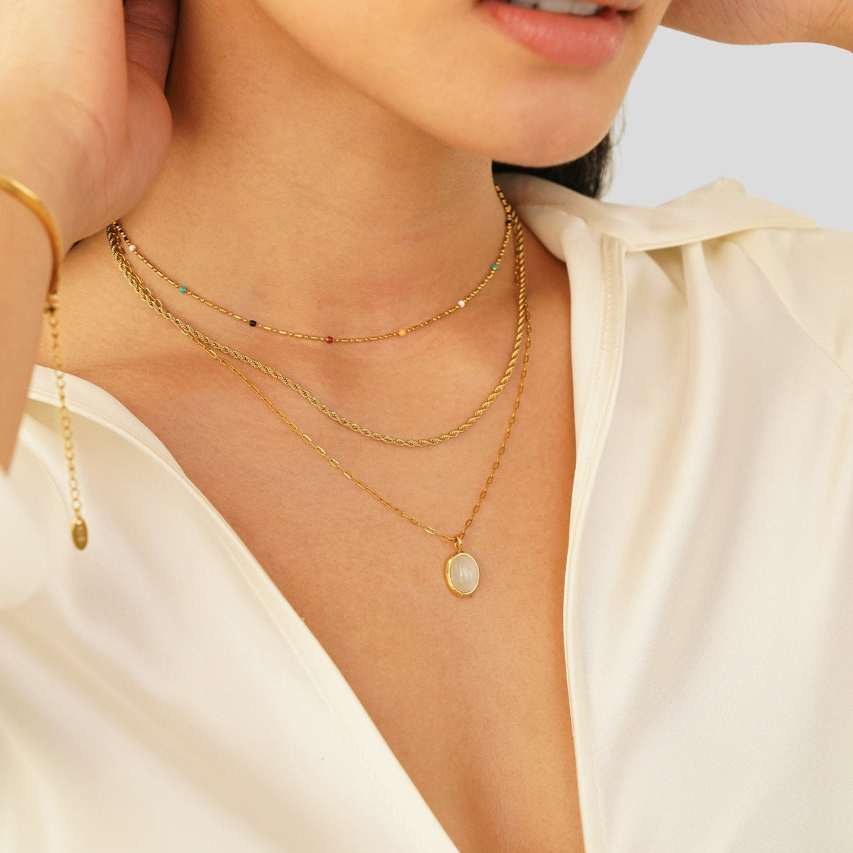 Ophelia – Collier en opale blanche