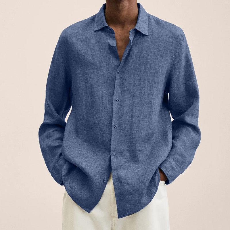 Calvin - Chemises en lin à manches longues pour hommes