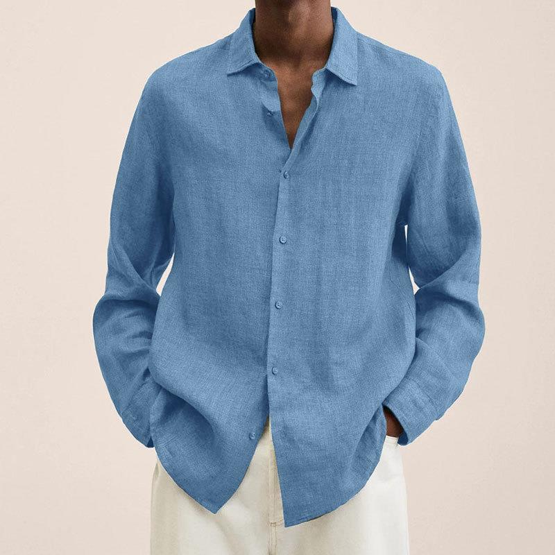 Calvin - Chemises en lin à manches longues pour hommes
